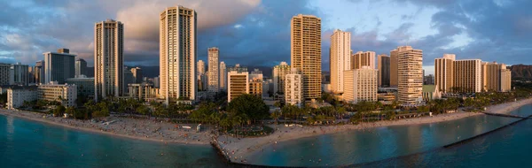 Image Aérienne Plage De Waikiki Honolulu Hawaï — Photo