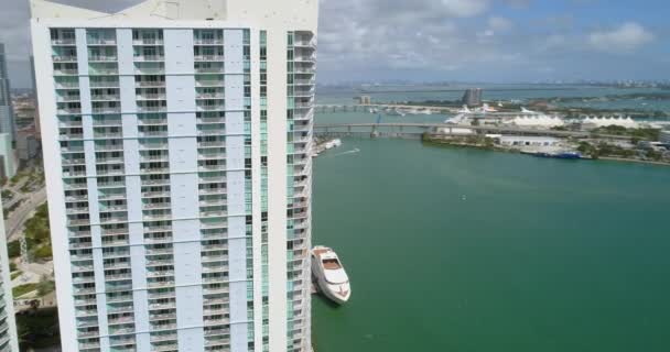 Revelação aérea Bayfront Park Bayside Miami — Vídeo de Stock