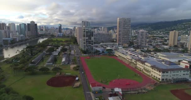 Luchtfoto van honolulu hawaii — Stockvideo