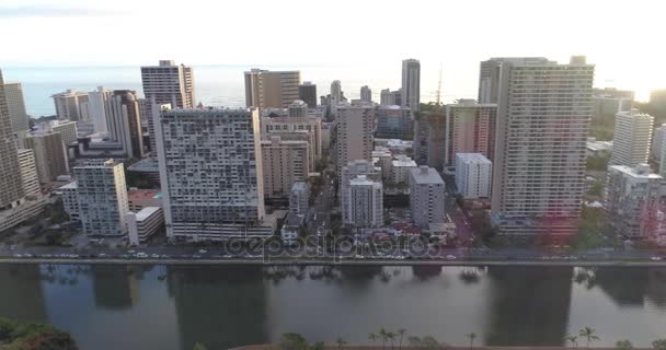 Waikiki Honolulu Ala Wai Canal — Stock Video