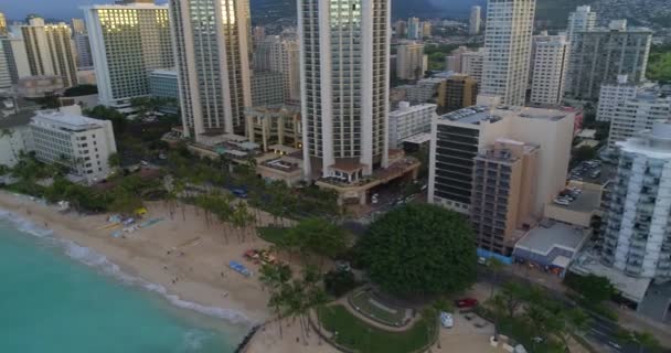 Aerial Waikiki Beach Honolulu Hawaii — Stock Video