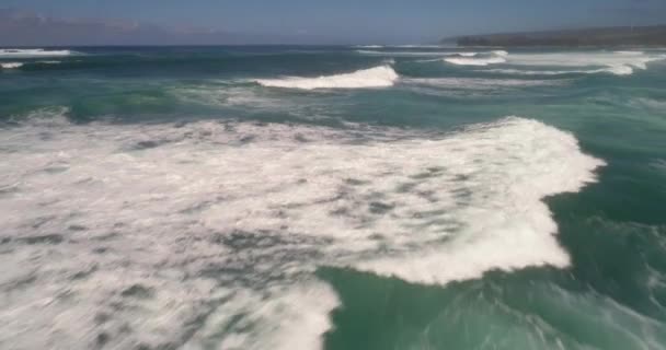 Visszafelé repülő felett a hullámok — Stock videók