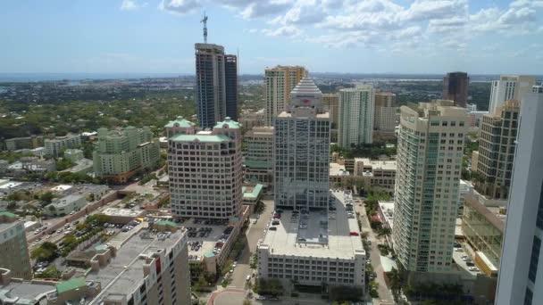 Antenn drönare footage Downtown Fort Lauderdale Fl — Stockvideo