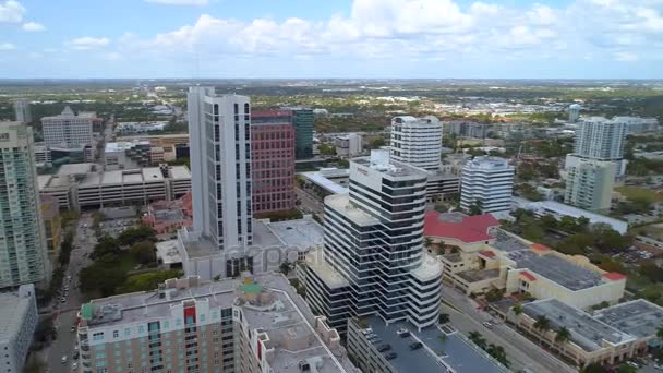 공중 무인 항공기 영상 다운 타운 포트 로더데일 플로리다 — 비디오
