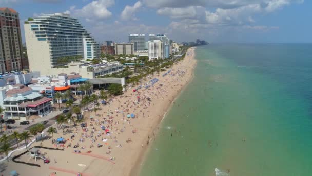 Spring break vacation Fort Lauderdale Beach — Stock Video