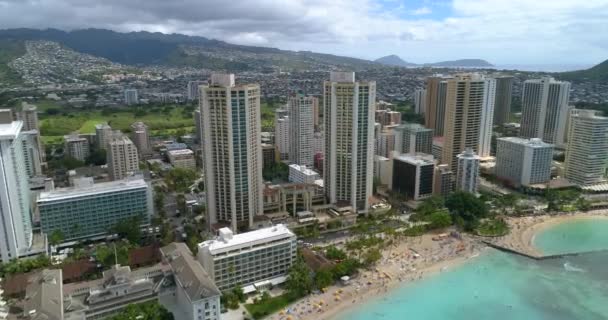 Waikiki beach Χονολουλού Χαβάη — Αρχείο Βίντεο