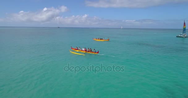 Utriggare canoe Hawaii — Stockvideo