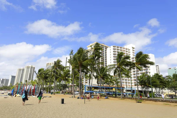 Volley ball na praia de Waikiki — Fotografia de Stock