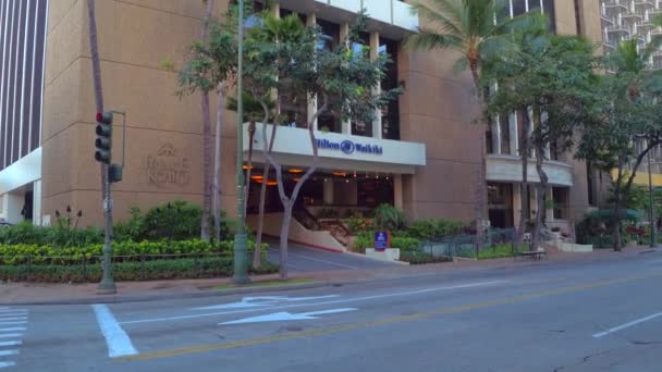 Hilton Hotel en Waikiki — Vídeos de Stock