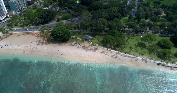 Waikiki en Kuhio Beach — Stockvideo