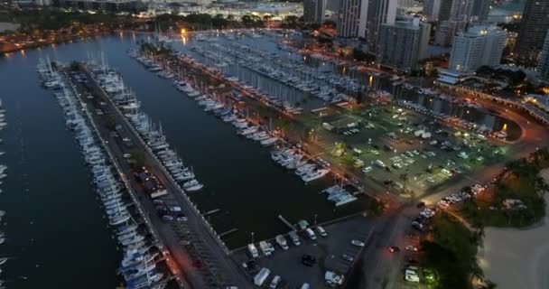 Hawai aéreo Ala Wai Harbor — Vídeos de Stock