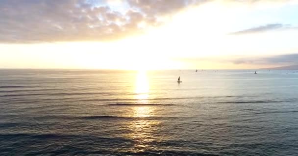 Hawaiian günbatımı dron video — Stok video
