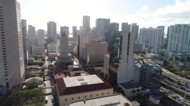 Downtown Miami antenn video — Stockvideo