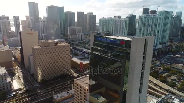 Downtown Miami antenn video — Stockvideo