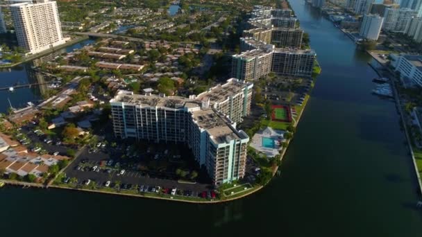 Aerial video Leslie and Parkview Drive Hallandale — Stock Video