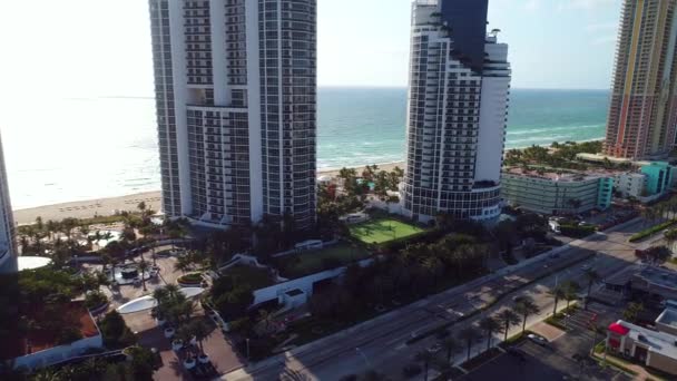 Vídeo aéreo Trump Towers Sunny Isles Beach Florida — Vídeo de Stock