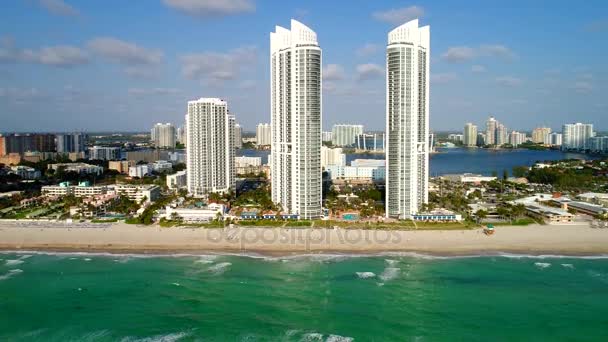 Trump Towers Sunny Isles drone video — Stockvideo