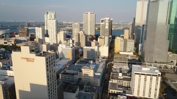Aerial shot of Downtown Miami — Stock Video