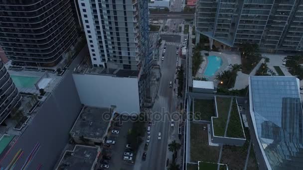 Aerial view of Brickell Downtown heading west — Stock Video