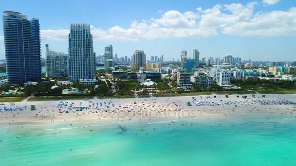 Letecké video z Miami Beach Usa střílel s fiktivní 4 pro — Stock video