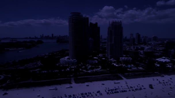 Gün gece hava Miami'ye — Stok video