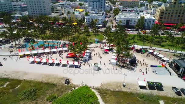 Drone Miami Beach desfile de orgullo gay 4k — Vídeo de stock