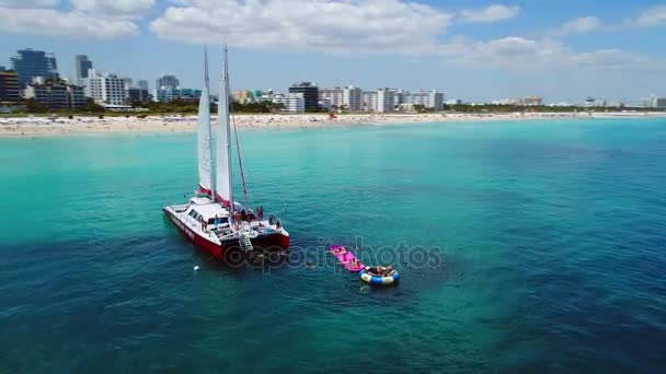Drone aéreo video snorkeling tour miami — Vídeos de Stock