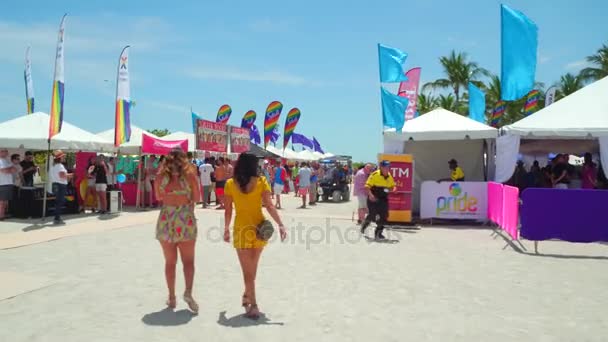 Colores del arco iris en el festival del Orgullo Gay de Miami Beach — Vídeos de Stock