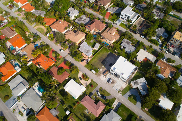 Aerial image of a residential neighborhood