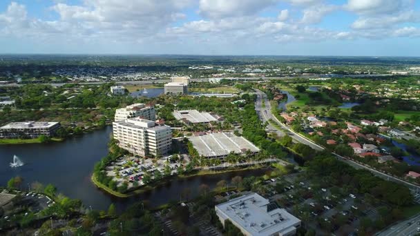 Aerial video of a business park with nature landscape — Stock Video