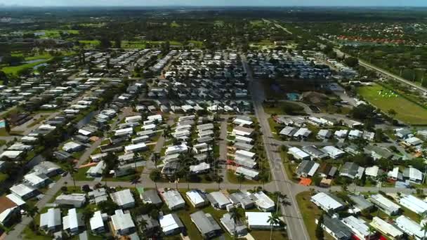Aerial above trailer homes — Stock Video