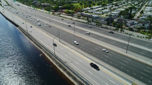 Aerial video panning over a highway — Stock Video