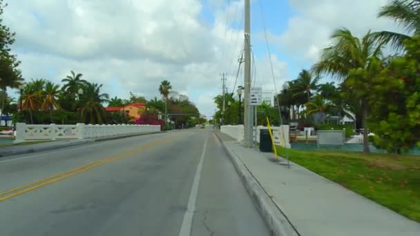 Велоспорт по венецианской дамбе Miami Beach — стоковое видео