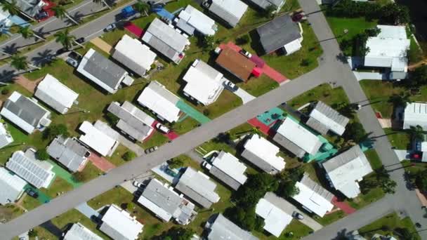 Aerial above trailer homes — Stock Video