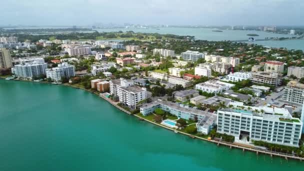 Aerial drone shot of Bay Harbor Islands — Stock Video