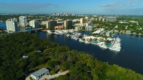 Luchtfoto video Coral Ridge Yacht Club — Stockvideo