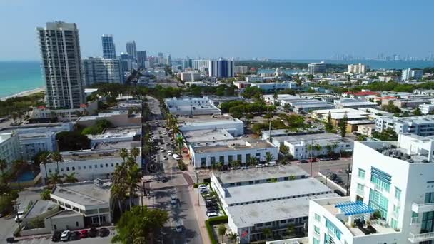 Avenida aérea Miami Beach Harding — Vídeo de stock