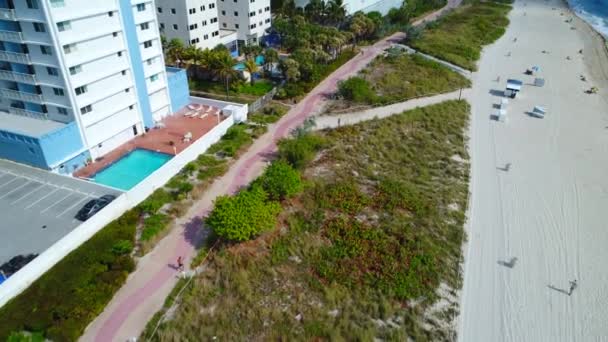 Atlantic Way aerial stock footage Miami Beach — Stock Video