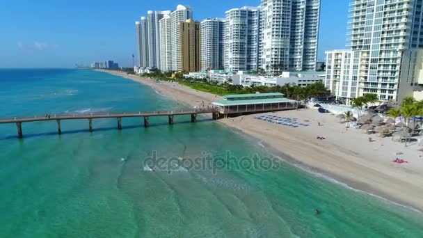 Sunny Isles Beach balıkçılık iskele Newport — Stok video