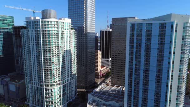 Statyczne antenowe drone wideo Downtown Miami — Wideo stockowe