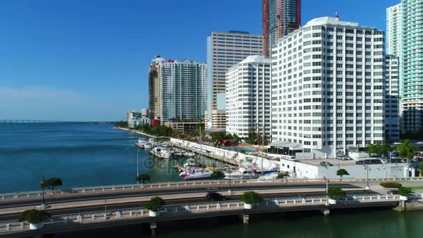 Vídeo aéreo estático del puente de Brickell — Vídeo de stock