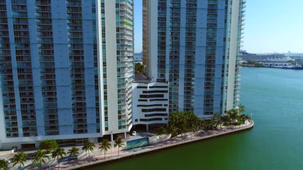 Miami Riverwalk Ansicht — Stockvideo