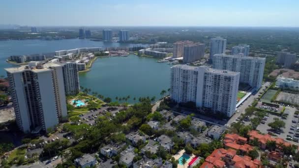 Luchtfoto drone video van Aventura Florida — Stockvideo