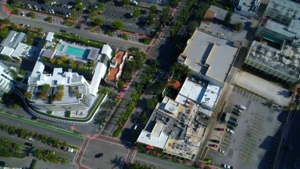 Imágenes aéreas de Miami Beach al sur de la quinta calle — Vídeos de Stock