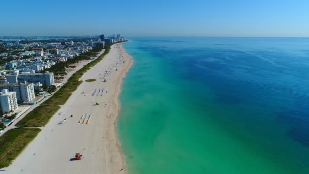 Aerial static simulated view video Miami Beach — Stock Video