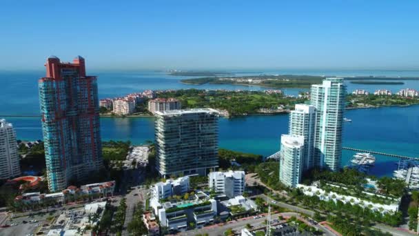 Luchtfoto beeldmateriaal Miami 4k — Stockvideo