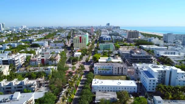 Hava tur dron South Beach 4k — Stok video