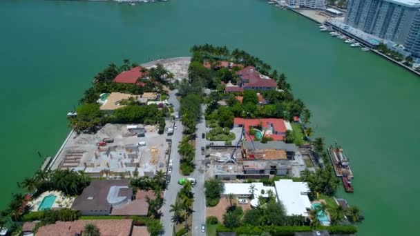 Vídeo aéreo milhões de dólares mansões em Miami — Vídeo de Stock