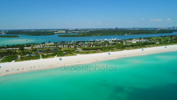 Drone footage flyover Haulover Beach Miami FLorida — Stock Video