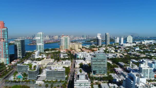 Simuliertes Luftbild miami beach — Stockvideo